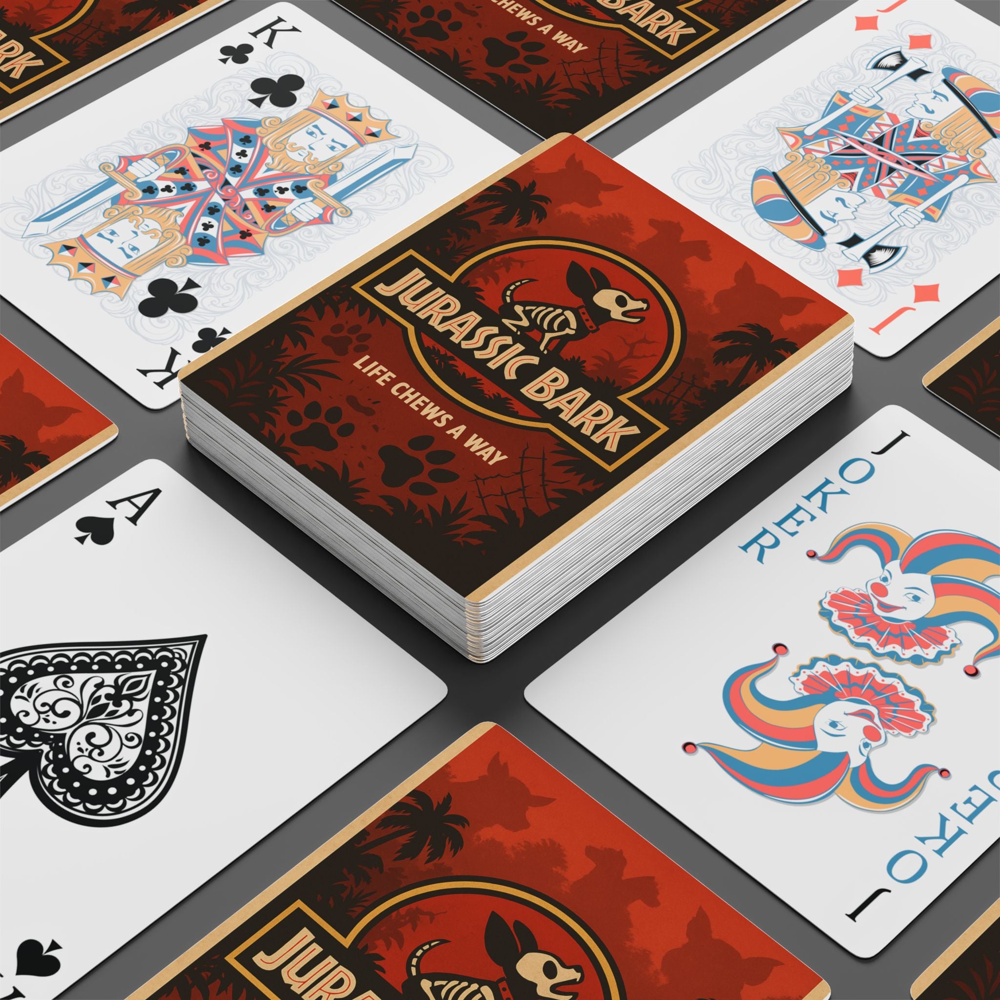 Jurassic Bark Playing Cards | Funny Gift for Dog Lovers and Movie Fans